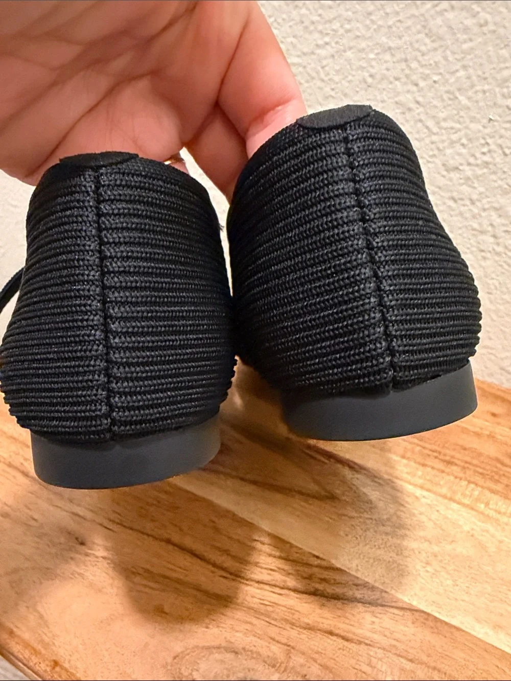 Vivaia Margot Square-Toe Black Knit Mary Jane Flats Size: 6.5
